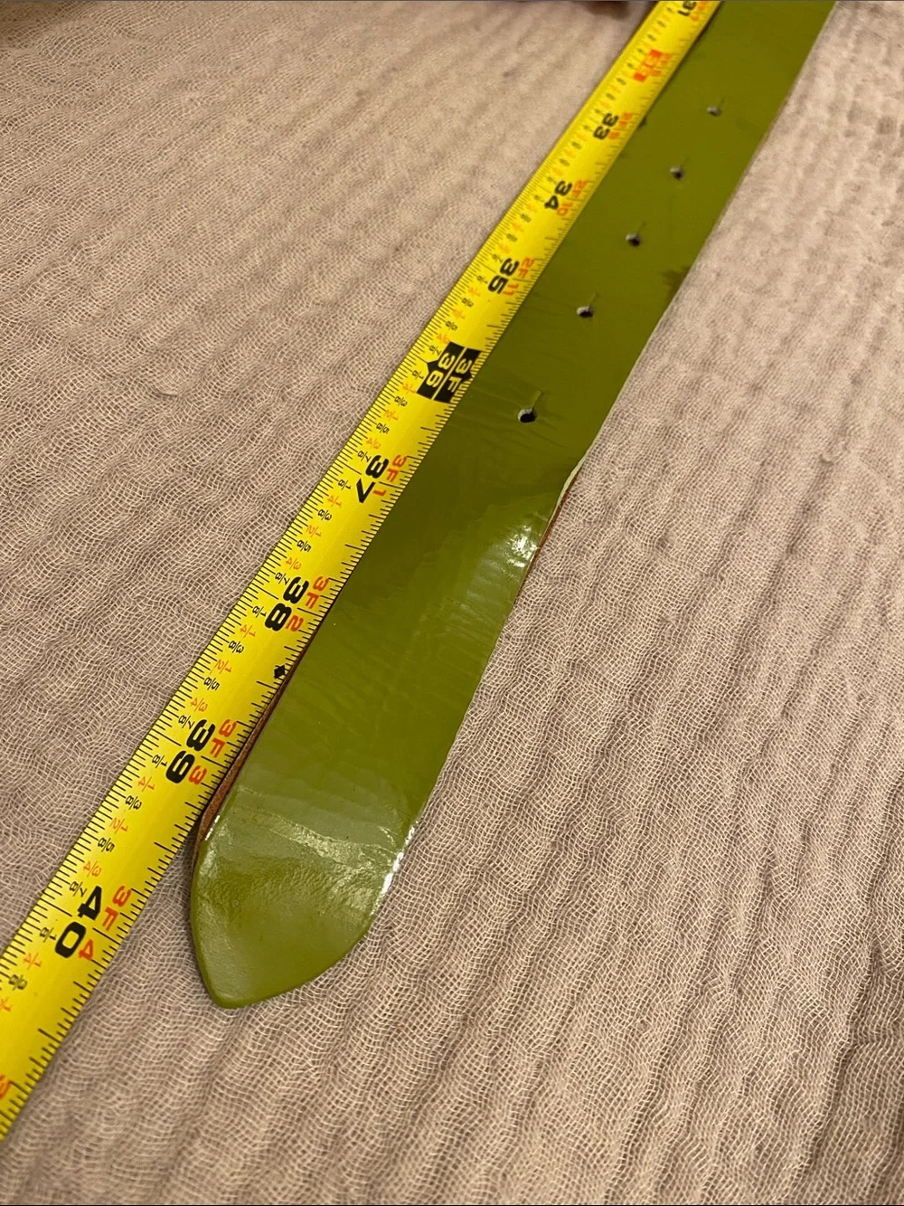 DOLCE & GABBANA D&G Lime Green Leather Belt with Silver Logo Buckle. Size 85